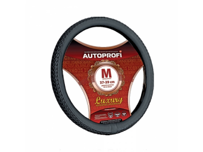 Оплётка руля "Luxury" имитация кожи плетение (черный) (М) от Autoprofi Оплётка руля "Luxury" имитация кожи плетение (черный) (М)