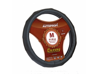 Оплётка руля "Luxury" кожа, ребристая, с перфорацией (черный) (М) от Autoprofi Оплётка руля "Luxury" кожа, ребристая, с перфорацией (черный) (М)