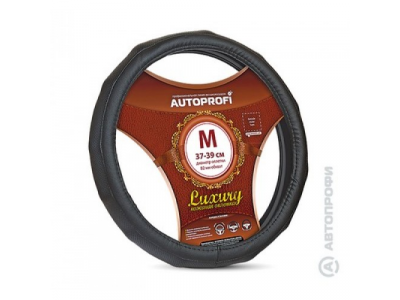 Оплётка руля "Luxury" кожа, ребристая, с перфорацией (черный) (М) от Autoprofi Оплётка руля "Luxury" кожа, ребристая, с перфорацией (черный) (М)