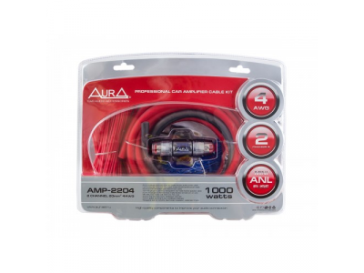 Комплект кабелей для подключения 2-канального усилителя, 4 AWG Aura AMP-2204 от AURA Комплект кабелей для подключения 2-канального усилителя, 4 AWG Aura AMP-2204